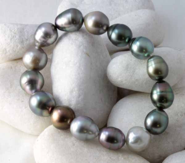 Bracelet Perles De Tahiti Mm Cercl Es Baroques Qual Ab